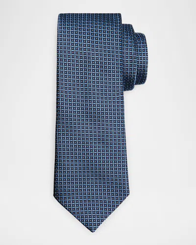 GIORGIO ARMANI MEN'S MICRO-SQUARE SILK TIE