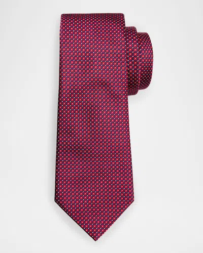 GIORGIO ARMANI MEN'S MICRO-SQUARE SILK TIE