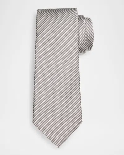 GIORGIO ARMANI MEN'S MICRO-STRIPE SILK AND COTTON TIE