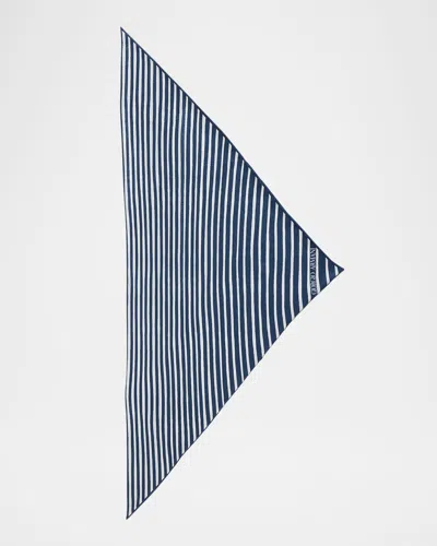 GIORGIO ARMANI MEN'S SILK STRIPE NECK SCARF