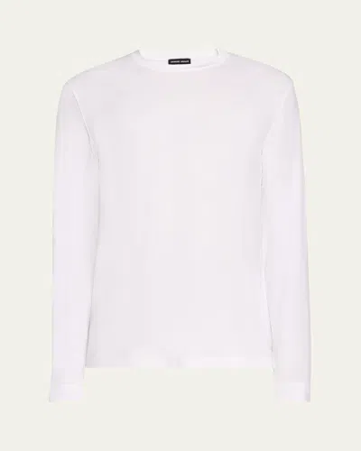 GIORGIO ARMANI MEN'S SOLID COTTON T-SHIRT