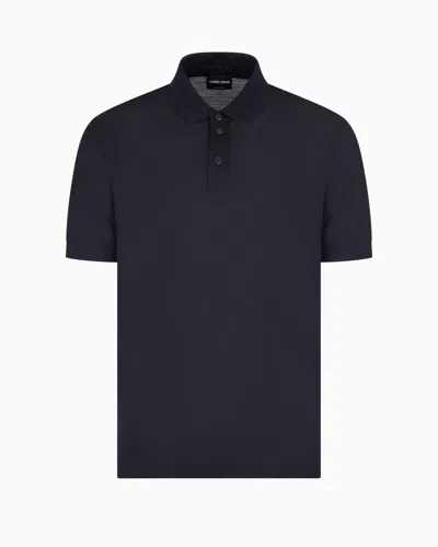 GIORGIO ARMANI PURE VIRGIN-WOOL PIQUÉ POLO SHIRT