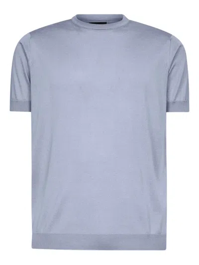 GIORGIO ARMANI RIBBED CREW-NECK SHORT-SLEEVE T-SHIRT