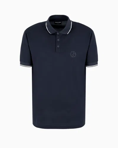 GIORGIO ARMANI SHORT-SLEEVED POLO SHIRT IN SILK AND COTTON JERSEY