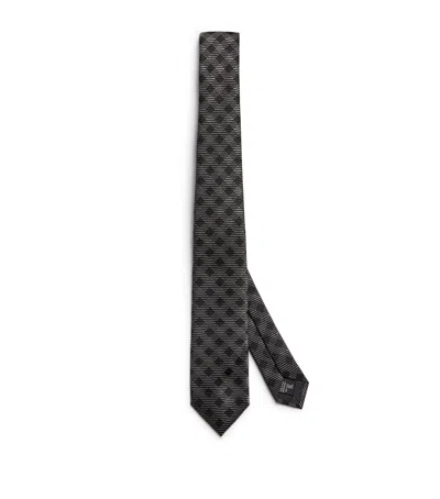 GIORGIO ARMANI SILK JACQUARD CHECK TIE