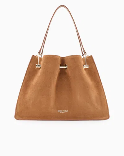 GIORGIO ARMANI SMALL SUEDE SHOPPER BAG