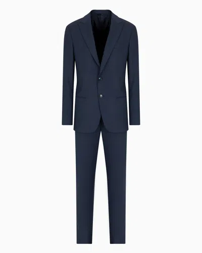 GIORGIO ARMANI SOHO LINE SINGLE-BREASTED SUIT IN PINPOINT-EFFECT VIRGIN WOOL