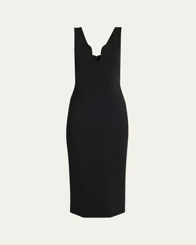 GIORGIO ARMANI STRETCH JERSEY BODY-CON MIDI DRESS