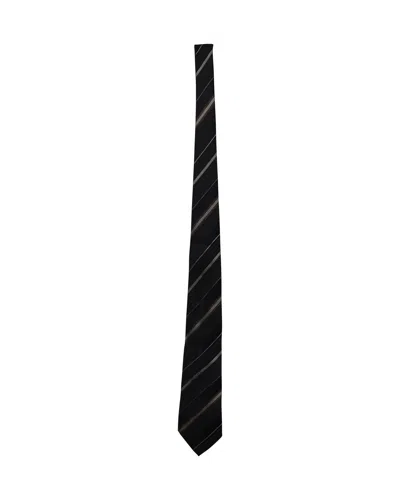 GIORGIO ARMANI STRIPED TIE IN MULTICOLOR SILK