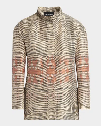 GIORGIO ARMANI TIGER JACQUARD BLAZER JACKET