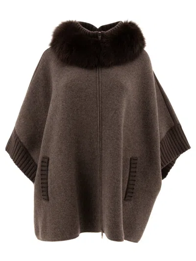 GIOVI WOOL AND CASHMERE PONCHO COATS