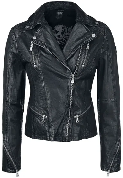 GIPSY GIPSY HAPPY SILVER FRAUEN LEDERJACKE SCHWARZ FRAUEN BASICS, BIKER, ROCKWEAR