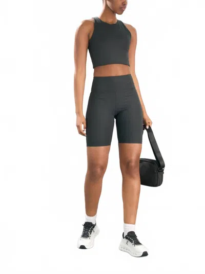 GIRLFRIEND COLLECTIVE RIB HIGH-RISE BIKE SHORT IN BLACK
