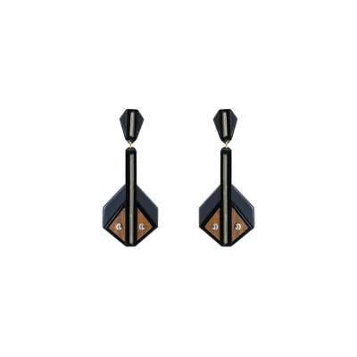 GISSA BICALHO WOMEN'S BLACK / GREY EARRING CLEF SMOKED