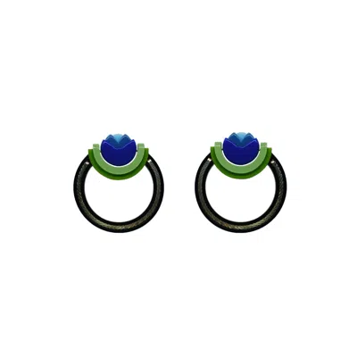 GISSA BICALHO WOMEN'S HANDMADE ACRYLIC TULIP HOOPS - BLACK