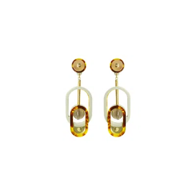 GISSA BICALHO WOMEN'S NEUTRALS EARRING INTERSECTION BEIGE