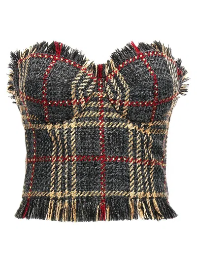 GIUSEPPE DI MORABITO GIUSEPPE DI MORABITO CHECK BUSTIER TOP