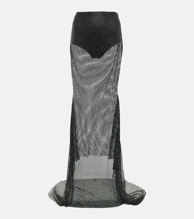 GIUSEPPE DI MORABITO CRYSTAL-EMBELLISHED MESH MAXI SKIRT