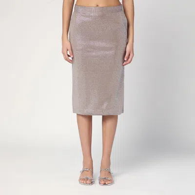 GIUSEPPE DI MORABITO MIDI SKIRT WITH SILVER RHINESTONES