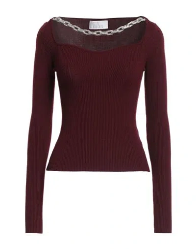 GIUSEPPE DI MORABITO GIUSEPPE DI MORABITO WOMAN SWEATER BURGUNDY SIZE L MERINO WOOL, ELASTANE