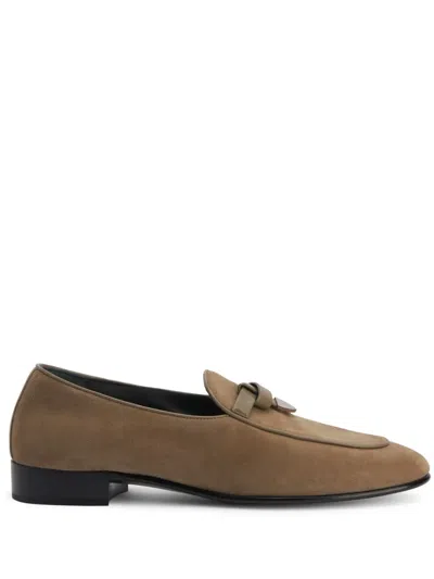 GIUSEPPE ZANOTTI EWERTON ALMOND-TOE SUEDE LOAFERS