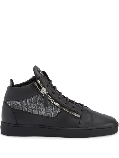 GIUSEPPE ZANOTTI KRISS LEATHER MID-TOP SNEAKERS