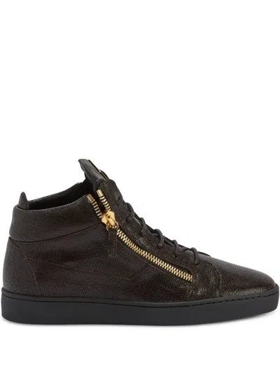 GIUSEPPE ZANOTTI KRISS LEATHER MID-TOP SNEAKERS