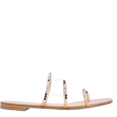 GIUSEPPE ZANOTTI GIUSEPPE ZANOTTI LADIES GOLD DARK COLORFUL RHINESTONE-EMBELLISHED SANDALS