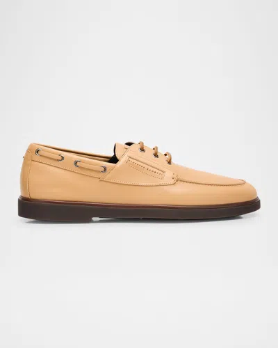 GIUSEPPE ZANOTTI MEN'S HARBOUR LEATHER BOAT SHOES