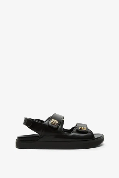 GIVENCHY 4G BLACK STRAP FLAT SANDALS