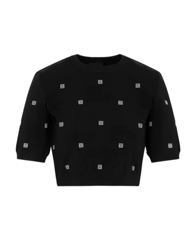 GIVENCHY GIVENCHY LOGO DETAILED SHORT SLEEVED CROPPED TOP