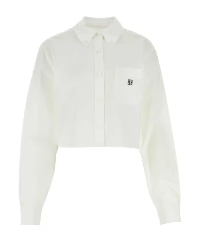 GIVENCHY GIVENCHY LOGO PLAQUE CROPPED SHIRT