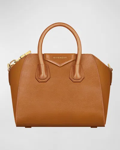 GIVENCHY ANTIGONA MINI TOP-HANDLE BAG IN SHINY TUMBLED LEATHER