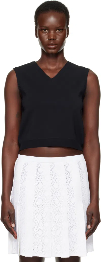 GIVENCHY BLACK SLEEVELESS V-NECK VEST