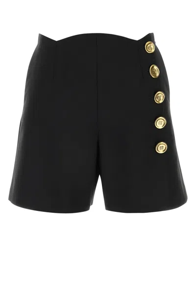 GIVENCHY BLACK WOOL BLEND SHORTS