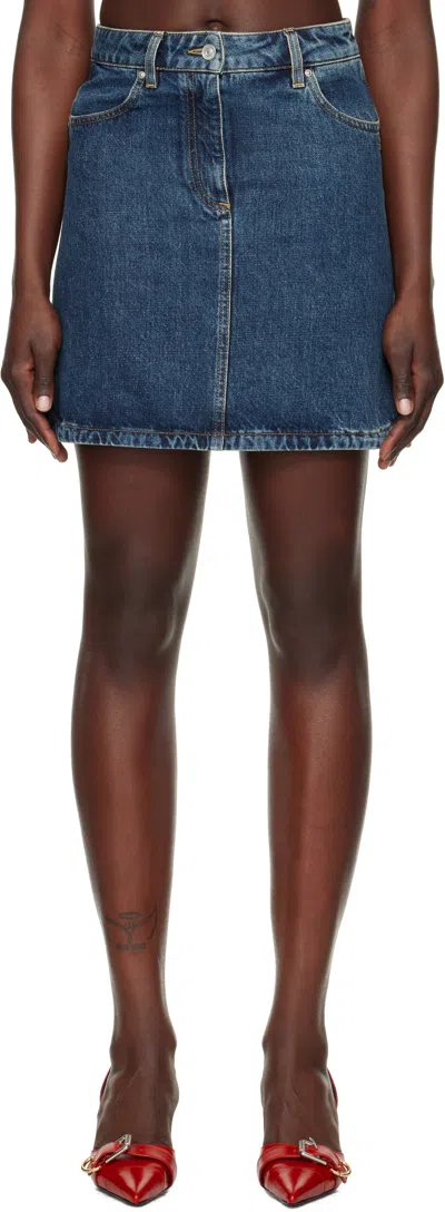 GIVENCHY BLUE FADED DENIM MINISKIRT