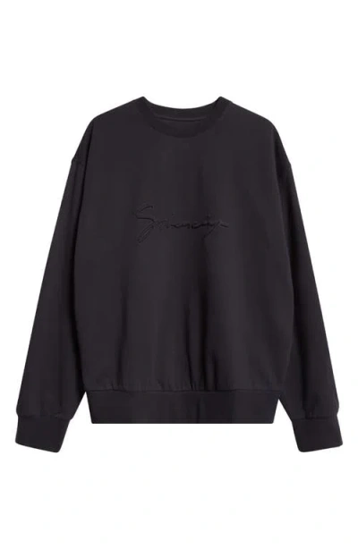 GIVENCHY GIVENCHY BOXY FIT EMBOSSED LOGO FLEECE SWEATSHIRT