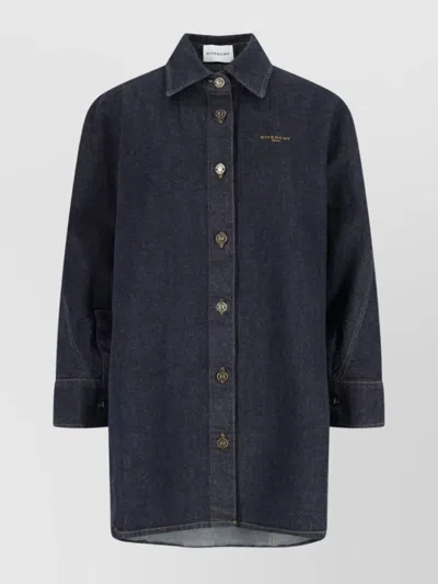 GIVENCHY COLLARED NECK STRUCTURED LONG SLEEVES TOP