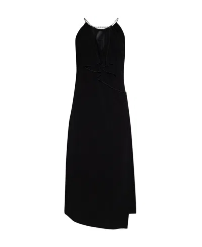 GIVENCHY GIVENCHY RUFFLE HALTER-NECK DRESS