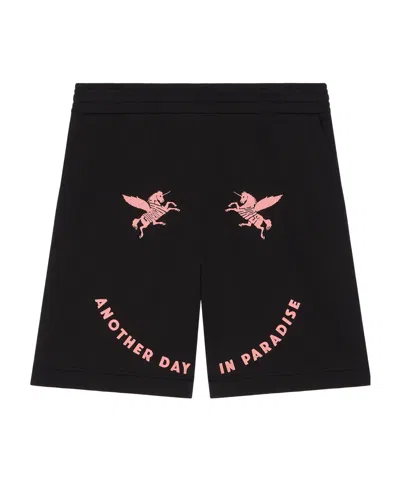 GIVENCHY BERMUDA SHORTS IN FLEECE WITH UNICORNS EMBROIDERY