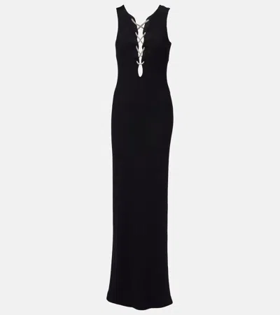 GIVENCHY EMBELLISHED CUTOUT JERSEY GOWN