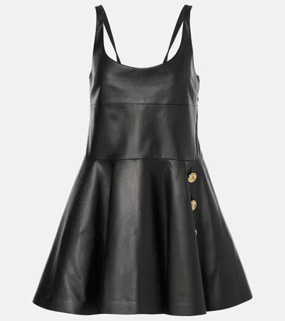 GIVENCHY EMBELLISHED LEATHER MINIDRESS
