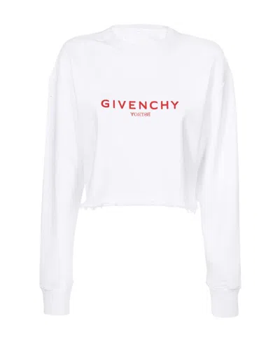 GIVENCHY GIVENCHY LOGO PRINTED CROPPED SWEATSHIRT