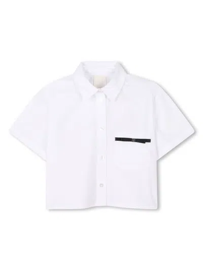 GIVENCHY LOGO-PLAQUE COTTON POPLIN SHIRT