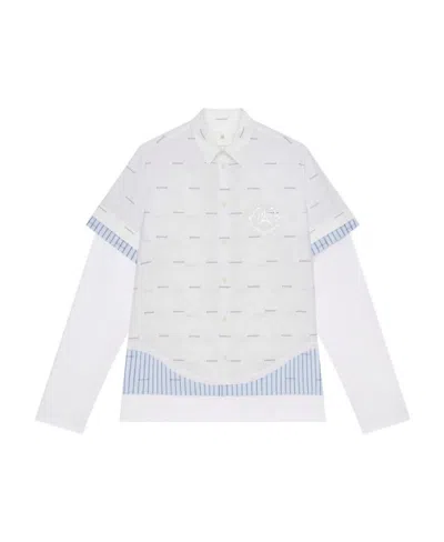GIVENCHY GIVENCHY ALL-OVER LOGO PRINTED DOUBLE-LAYERED SHIRT