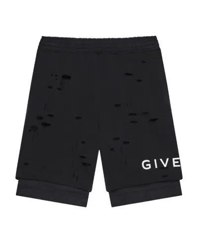 GIVENCHY GIVENCHY ARCHETYPE DESTROYED EFFECT DETAILED SHORTS