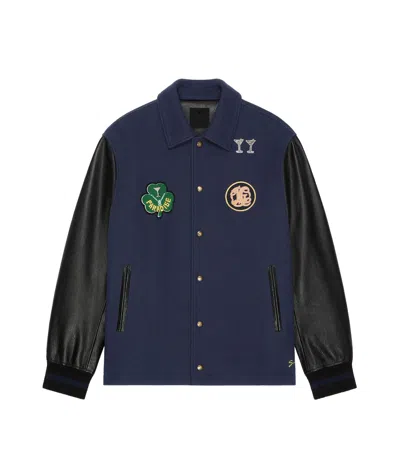 GIVENCHY VARSITY JACKET IN WOOL AND LEATHER WITH PATCHES