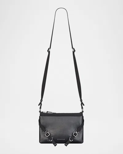 GIVENCHY MEN'S VOYOU SKINNY LEATHER AND NYLON CROSSBODY BAG