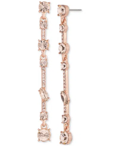 GIVENCHY MIXED CUT CRYSTAL LINEAR DROP EARRINGS