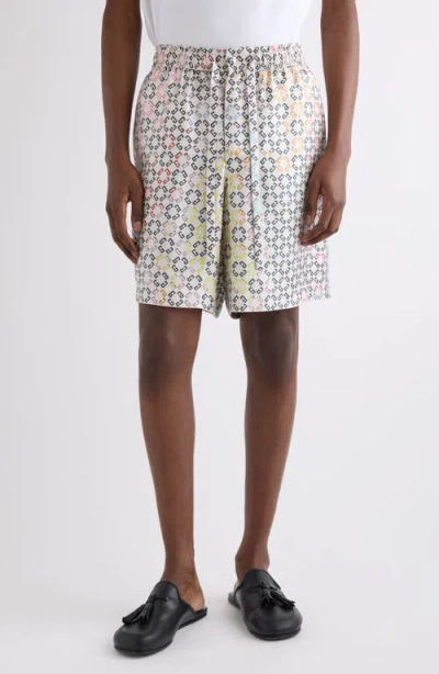 GIVENCHY GIVENCHY MONOGRAM 72 PRINT SILK PAJAMA SHORTS